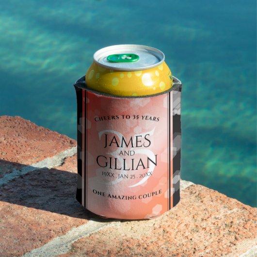 35エレガントthコーラル結婚ズ記念お祝い 缶クーラー (インサイチュ プール)