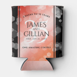 35エレガントthコーラル結婚ズ記念お祝い 缶クーラー