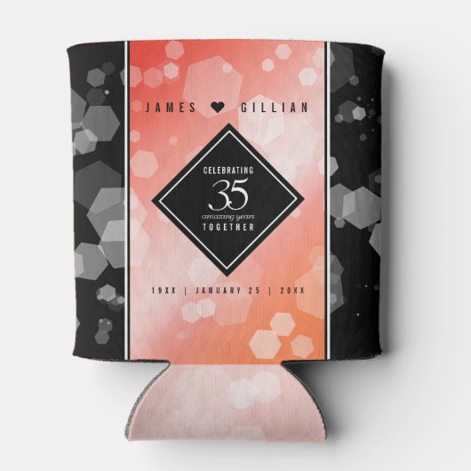 35エレガントthコーラル結婚ズ記念お祝い 缶クーラー (裏面)