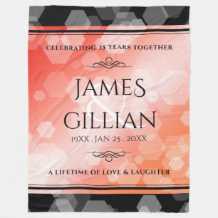 35エレガントthコーラル結婚ズ記念日フリースブラン フリースブランケット