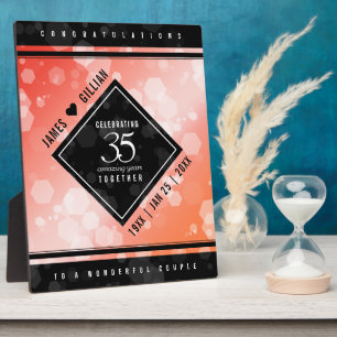 35エレガントth Coralの結婚記念碑 フォトプラーク