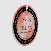 35エレガントth Coral結婚's Anniversary オーナメント (正面)