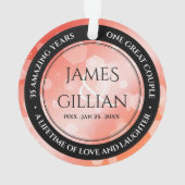 35エレガントth Coral結婚's Anniversary オーナメント (裏面)