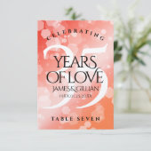 35エレガントth Coral 結婚's Anniversary Table Card サンキューカード (スタンド正面)