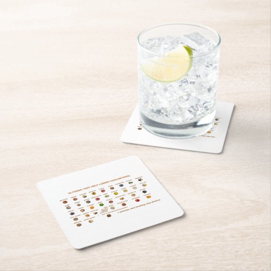 35コレステ最高のロリンを低くする食品 スクエアペーパーコースター (インサイチュ)