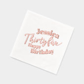 35スクリプト35番目の誕生日カスタムバラ金ゴールド 箔ナプキン (左)