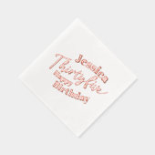 35スクリプト35番目の誕生日カスタムバラ金ゴールド 箔ナプキン (右)