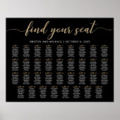 35テーブル席の黒い座席表プランを見つける ポスター (正面)