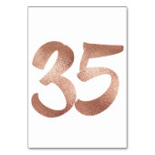 35テーブル番号白色メタリックピンクローズ金ゴールド テーブルナンバー (正面)