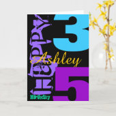 35パーソナライズされた番目の誕生日あいさつポップ・アートのきカード カード (黄色い花)