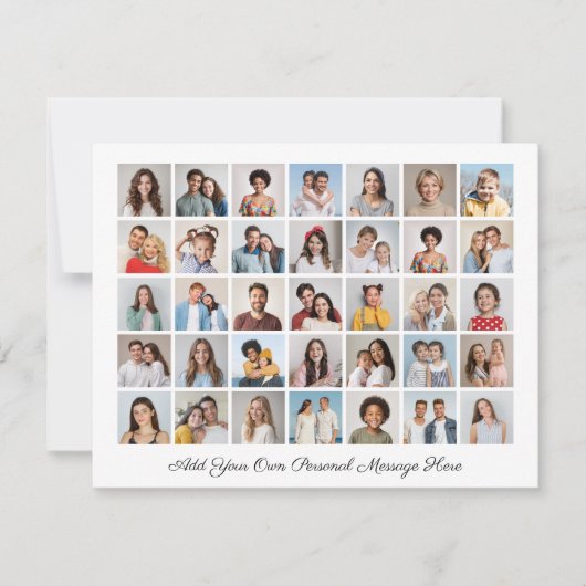 35フォトコラージュ自分のグリーティングフラットカードを追加 (正面)