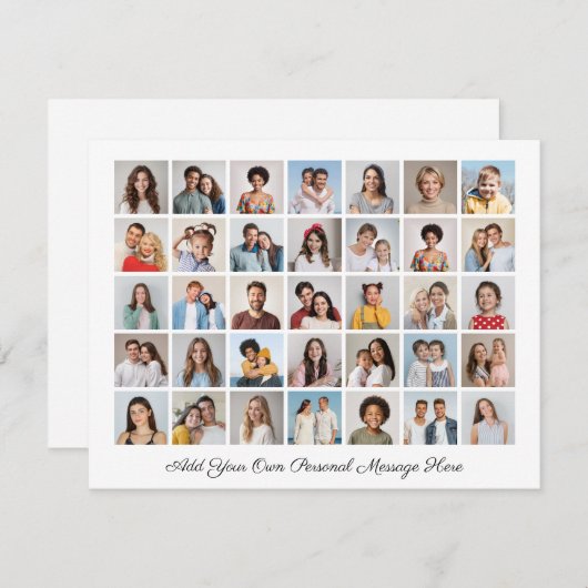 35フォトコラージュ自分のグリーティングフラットカードを追加 (正面/裏面)