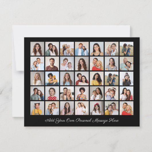 35フォトコラージュ自分の挨拶を追加 シーズンカード (正面)