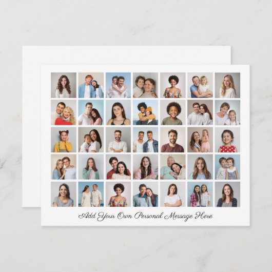 35フォトコラージュ自分の挨拶を追加 シーズンカード (正面/裏面)