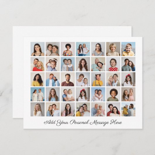 35フォトコラージュ自分の挨拶を追加 シーズンカード (正面/裏面)