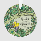 35周パーソナライズされた年，ジェイド·フローラ オーナメント (正面)