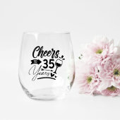 35周年結婚お祝い ステムなしワイングラス
