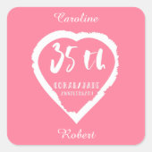 35周年結婚のサンゴ伝統的翡翠 スクエアシール (正面)