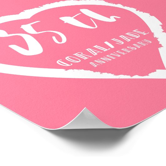 35周年結婚のサンゴ伝統的翡翠 ポスター (角)