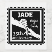 35周年結婚の手を持って ワインラベル (シングルラベル)