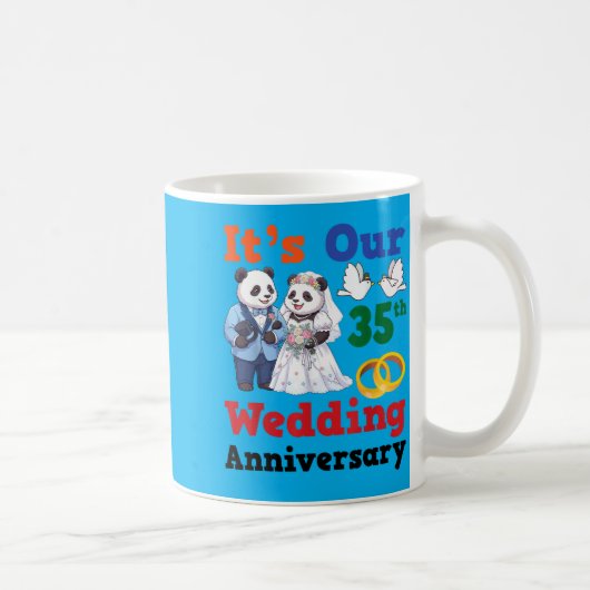 35周年結婚記念パンダカップル コーヒーマグカップ (右)