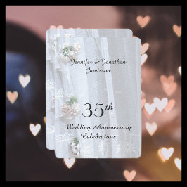 35周年結婚記念パーティー アンティークレース 招待状