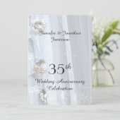 35周年結婚記念パーティー アンティークレース 招待状 (スタンド正面)