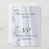 35周年結婚記念パーティー アンティークレース 招待状 (正面)