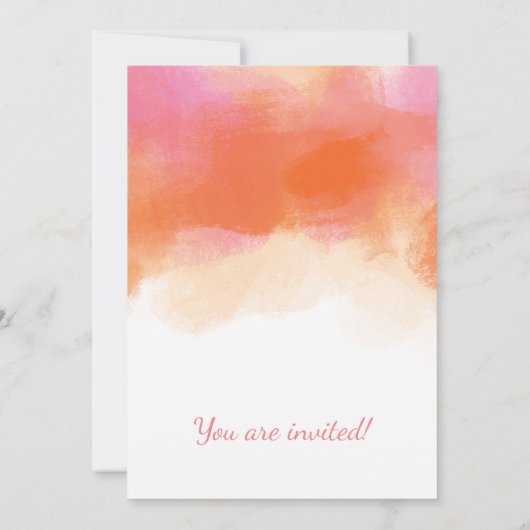 35周年結婚記念日のピンクコーラル水彩 招待状 (裏面)