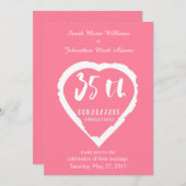 35周年結婚記念日の伝統的な珊瑚翡翠 招待状 (正面/裏面)