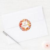 35周年結婚記念日の秋の花 ラウンドシール (封筒)