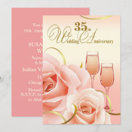 35周年結婚記念日パーティー招待状 招待状