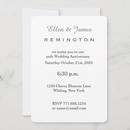 35周年結婚記念日 コーラル ローズ A02D 招待状 (裏面)