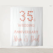 35周年結婚記念日 両親 コーラルウェディング タペストリー (正面)