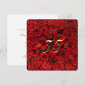 35周年結婚記念日 赤いバラのハート エレガントI 招待状 (正面/裏面)