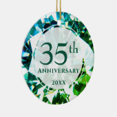 35周年記念エメラルド写真セラパーソナライズされたミ セラミックオーナメント (右)