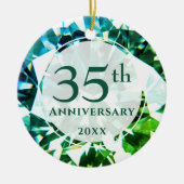 35周年記念エメラルド写真セラパーソナライズされたミ セラミックオーナメント (正面)