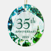 35周年記念エメラルド写真セラパーソナライズされたミ セラミックオーナメント (左)