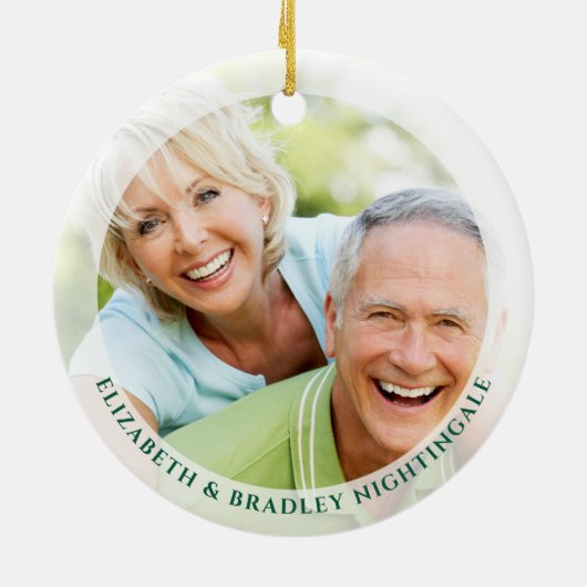 35周年記念エメラルド写真セラパーソナライズされたミ セラミックオーナメント (裏面)