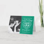 35周年記念エメ結婚ラルドグリーンハートカード カード (正面)