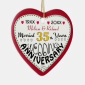 35周年記念ギフトハート型クリスマス セラミックオーナメント (右)