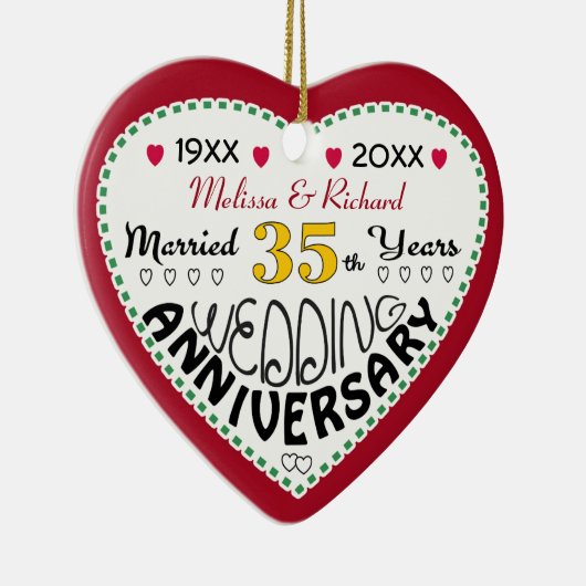 35周年記念ギフトハート型クリスマス セラミックオーナメント (右)