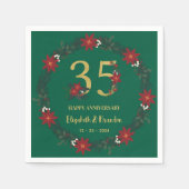 35周年記念クリスマスナパーソナライズされたプキンス スタンダードカクテルナプキン (正面)