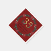 35周年記念クリスマスナパーソナライズされたプキンス スタンダードカクテルナプキン (角)