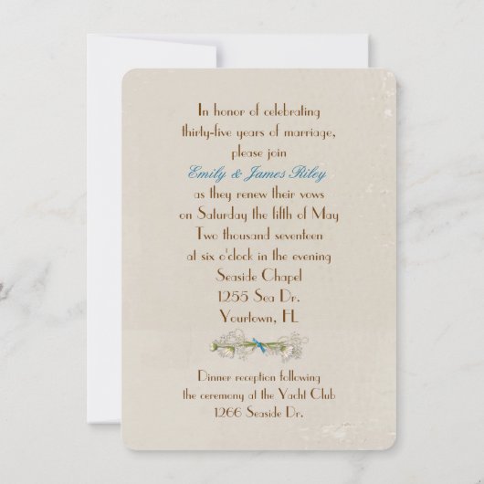 35周年記念スターフィッシュの誓いの更新 招待状 (裏面)