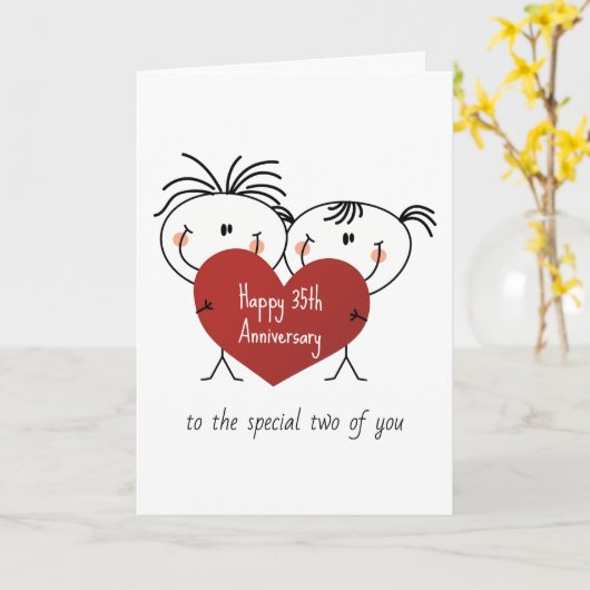 35周年記念スティックフィギュアハート付き カード (黄色い花)