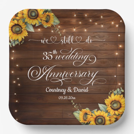 35周年記念ストリングラ結婚イトを今も行っている ペーパープレート (正面)