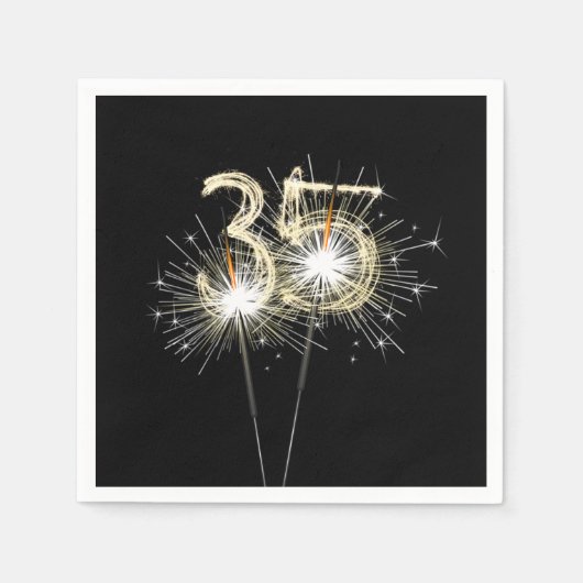 35周年記念パーティースパーカーズオンブラック スタンダードカクテルナプキン (正面)