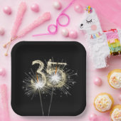 35周年記念パーティースパーカーズオンブラック ペーパープレート (パーティー)