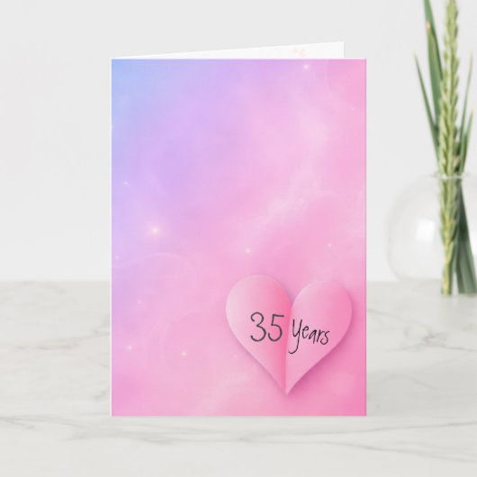 35周年記念ピンク折りたたみハート カード (正面)